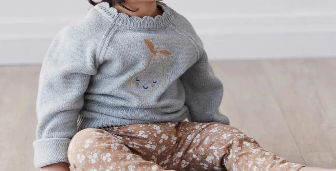 Pear Scalloped Sweater Soft Lake Marle 1YR