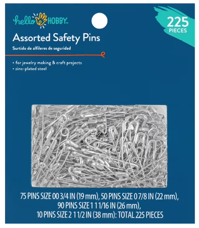 hello Hobby Assorted Safety Pins 225ct