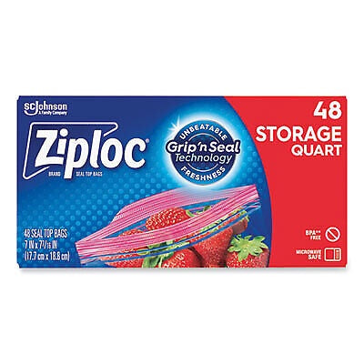 Ziploc Quart Storage Bags 48 Count