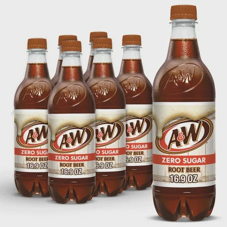 A&W Root Beer Zero Sugar 16.9oz 6pk