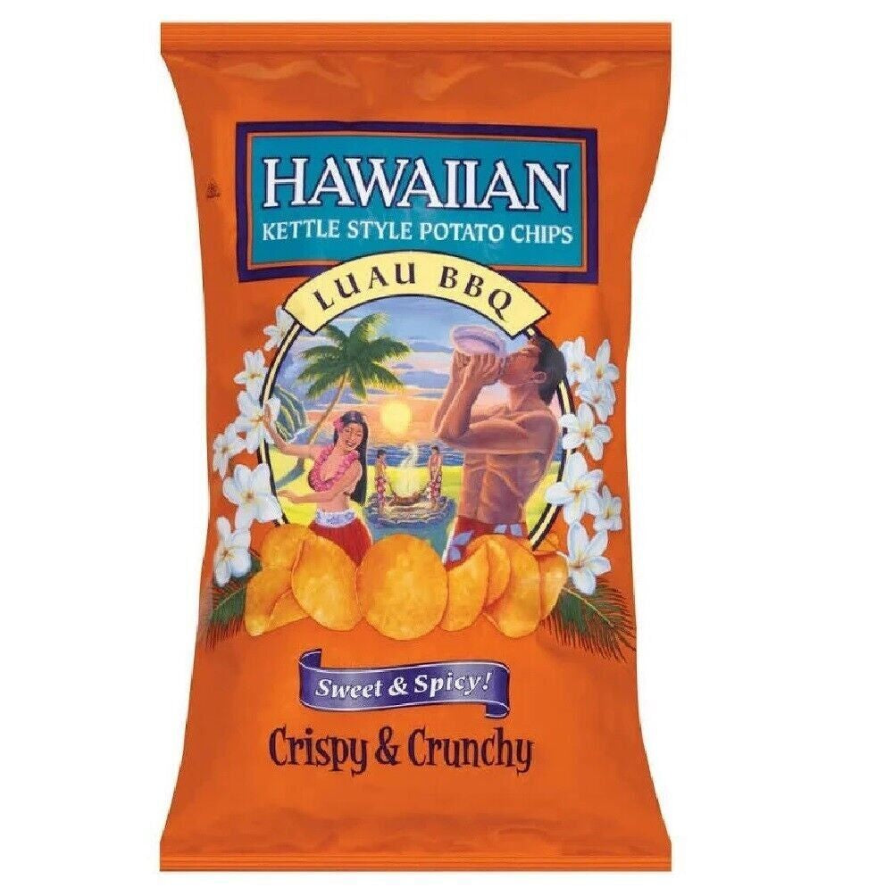 Hawaiian Brand Kettle Chips Luau BBQ 7.5 oz.