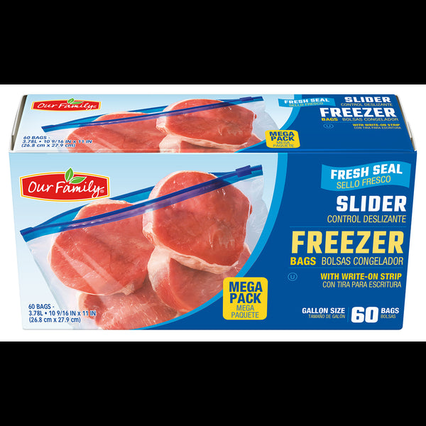 Our Family Slider Gallon Freezer Bags 60ct