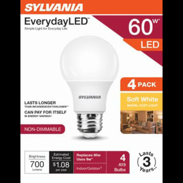 Sylvania LED 60W Soft White Bulb 4pk