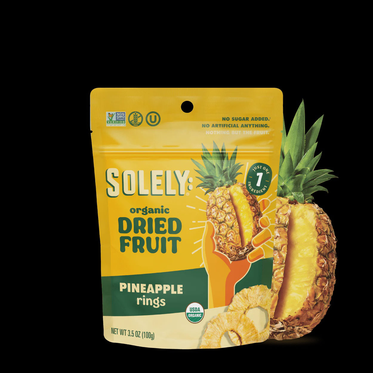 Solely Dried Pineapple Rings 3.5 oz.