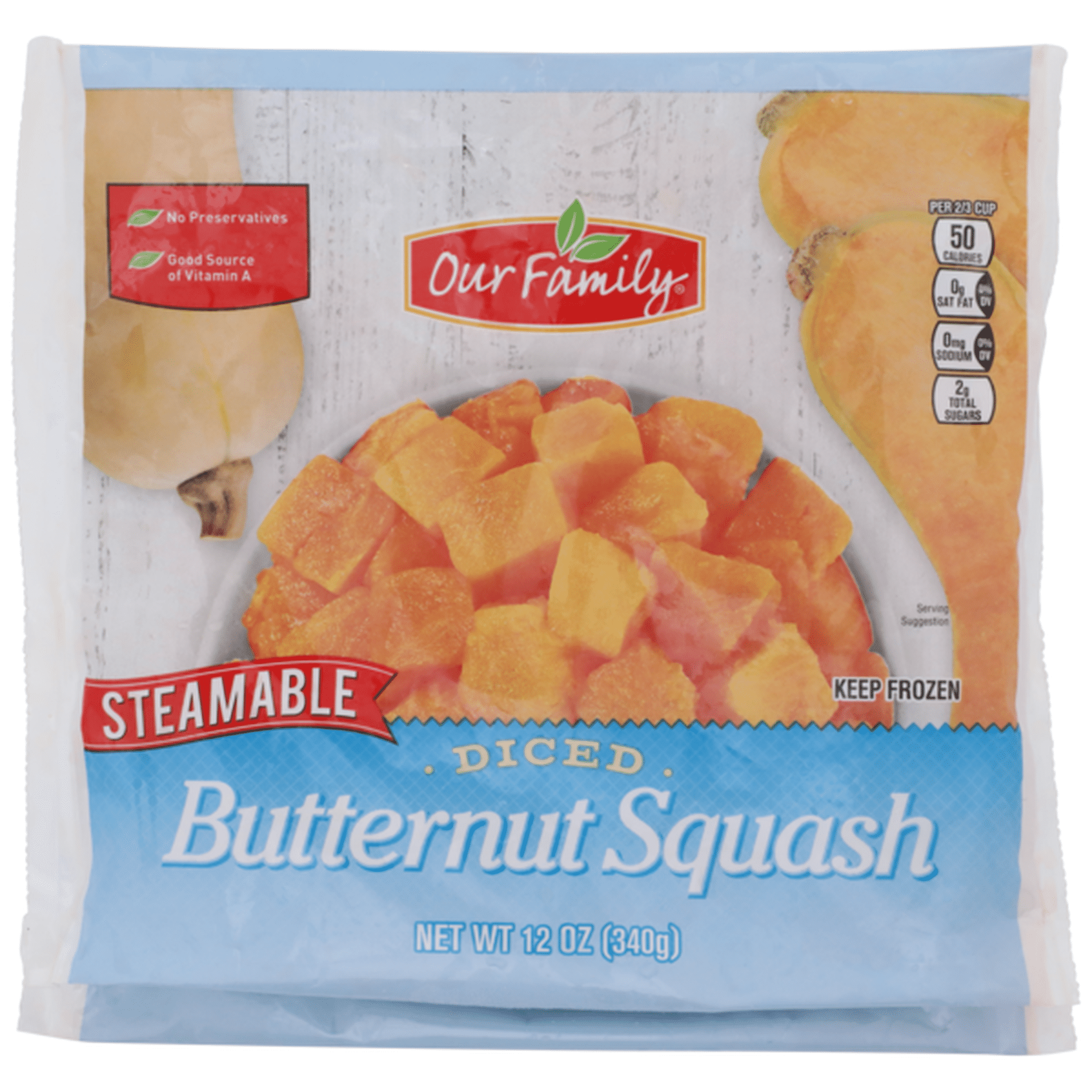 Our Family Steamable Diced Butternut Squash 12oz