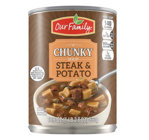 Our Family Chunky Steak & Potato Soup 18.8oz