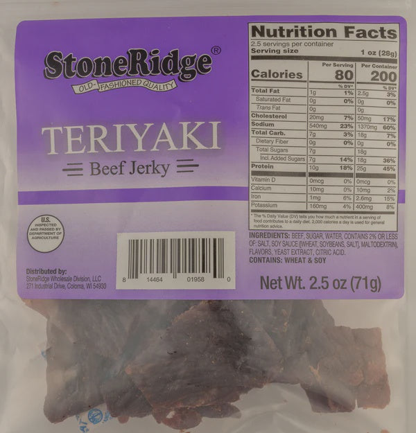 Stone Ridge Teriyaki Beef Jerky 2.5oz
