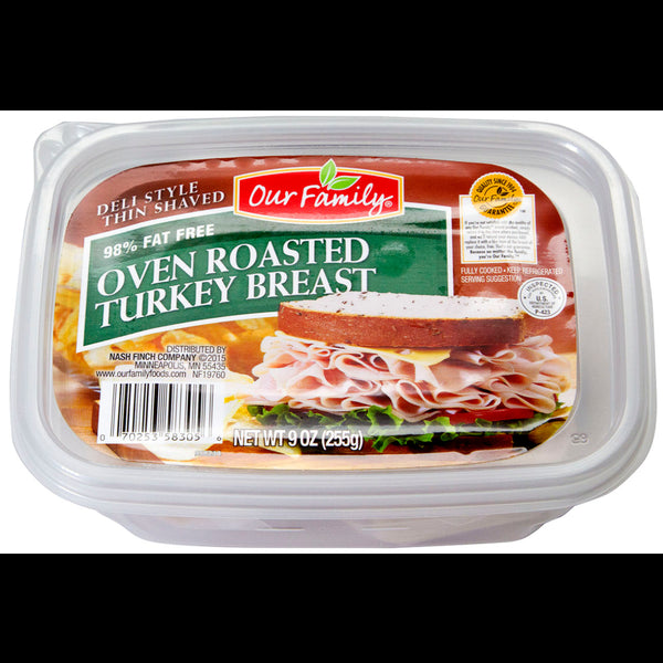 Our Family Oven Roasted Deli Turkey Tub 9oz