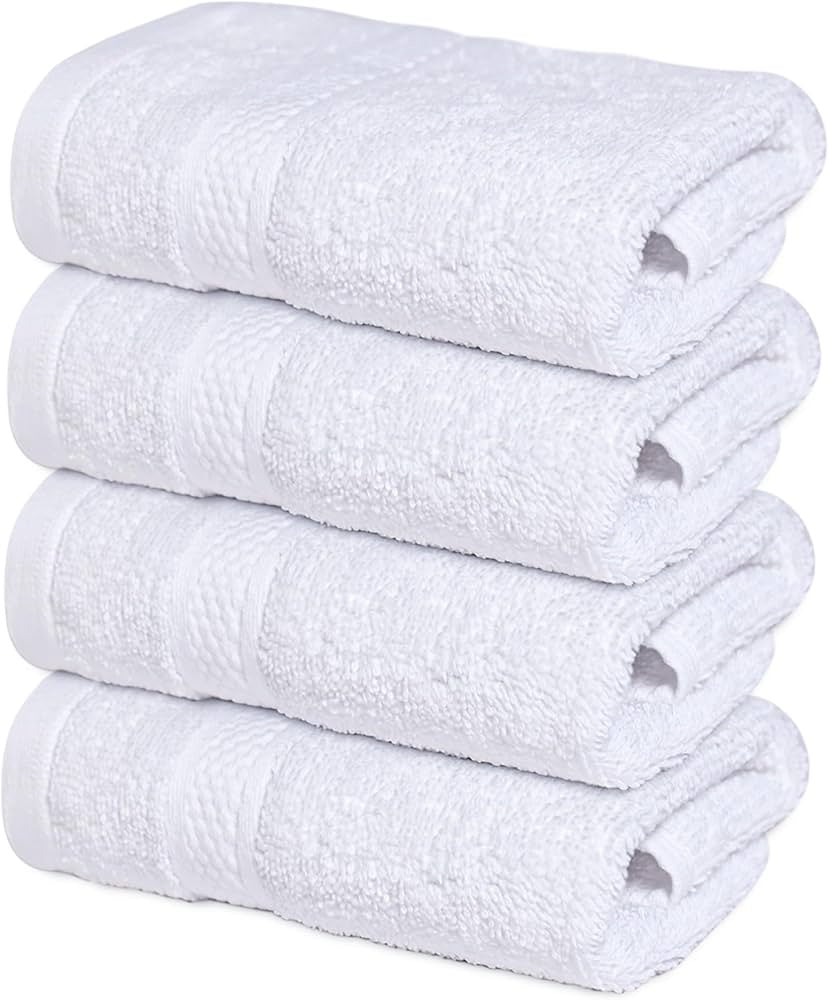 Washcloths for bath, 4pk White