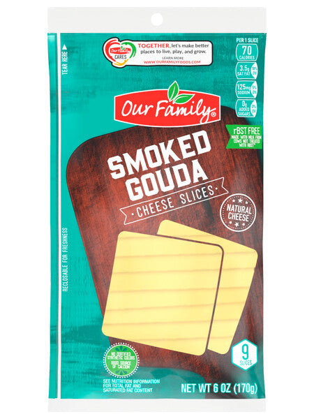 Our Family Cheese Sliced Smoked Gouda 6oz