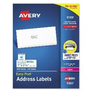 Avery 5160 Easy Peel Address Labels 1" x 2 5/8"