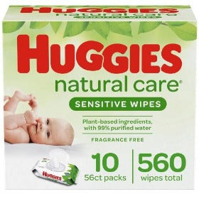 Huggies Natural Care Baby Wipes 10pk box