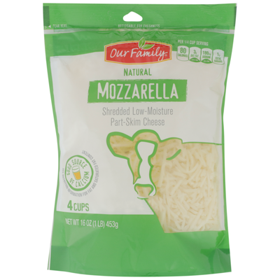 Our Family Cheese Shredded Mozzarella   16oz