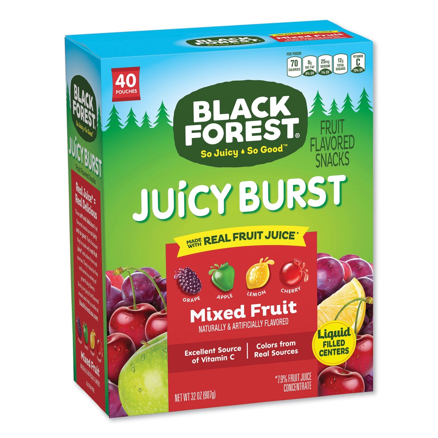 Black Forest Juicy Burst Mixed Fruit Snacks 40pk