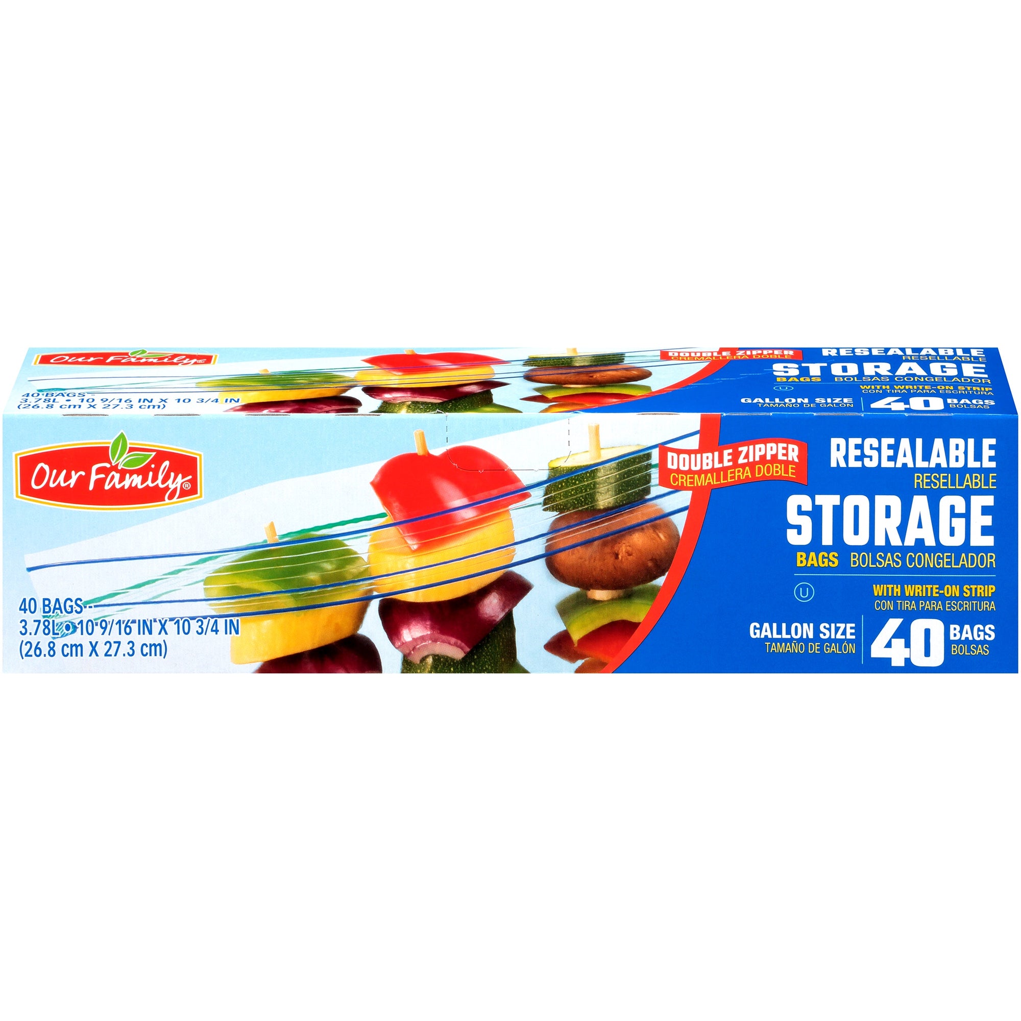 Our Family Storage Bags Gallon Size 40ct