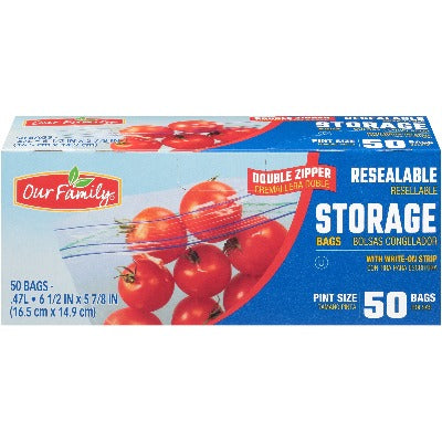 Our Family Storage Snack Bags 50ct
