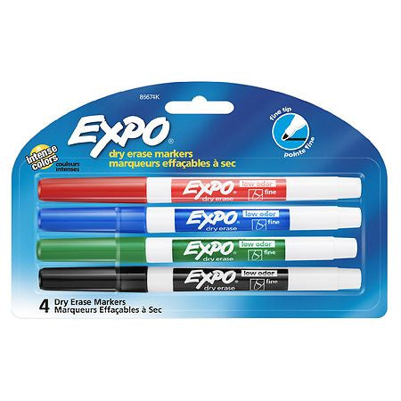 Expo Dry Erase Markers - Fine Tip -4ct