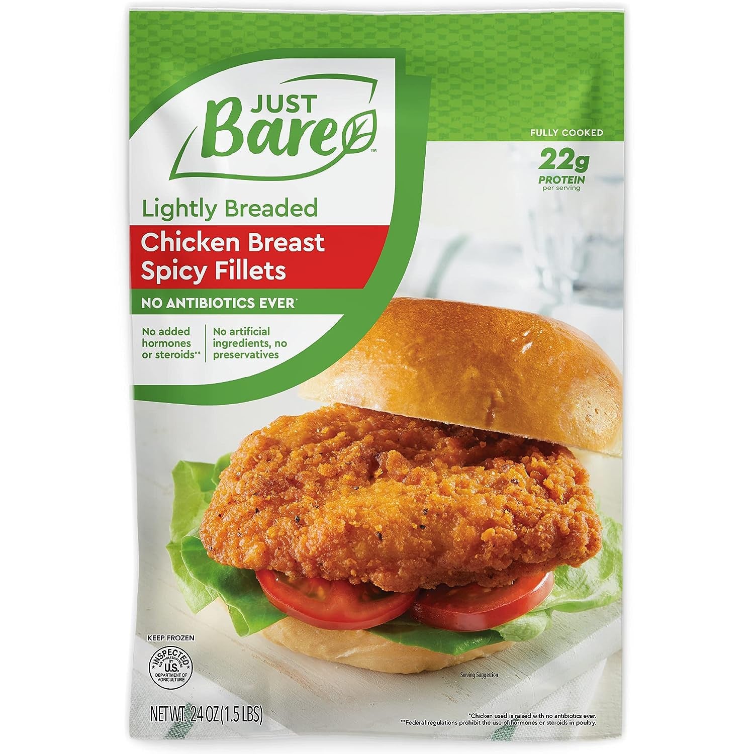 Just Bare Breaded Spicy Fillets 24oz