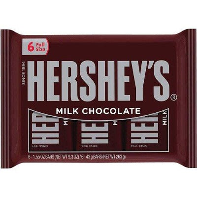 Candy Hersey's Milk Chocolate Bars 1.55oz 6pk