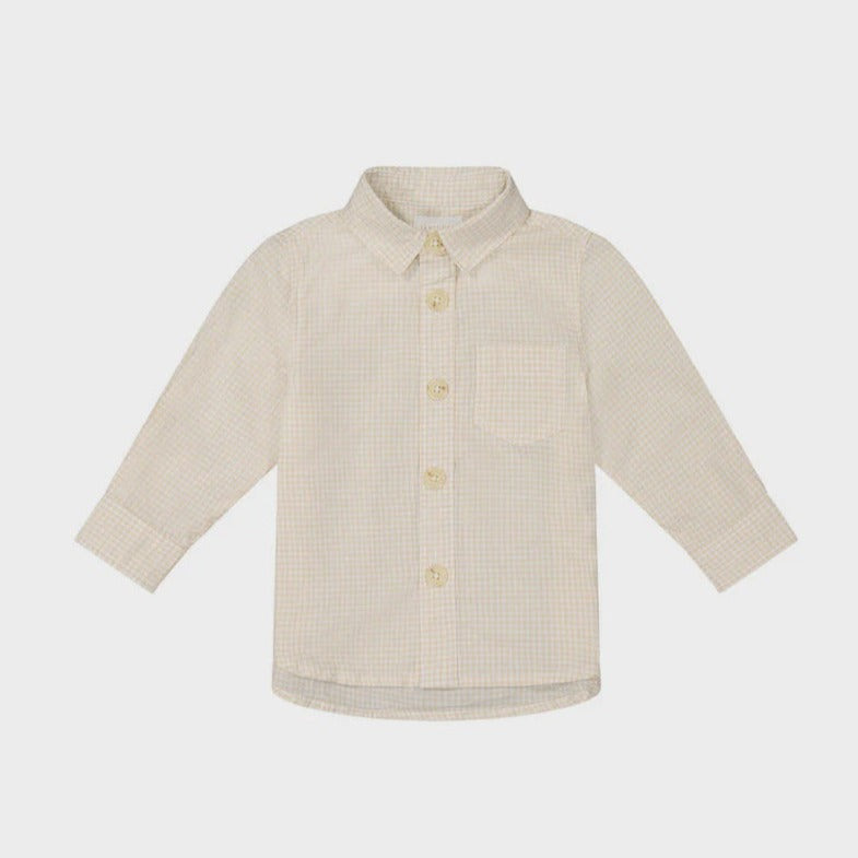 Organic Cotton Shirt Sesame Gingham 1YR