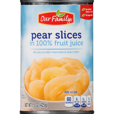 Our Family Sliced Light Bartlett Pears 15oz