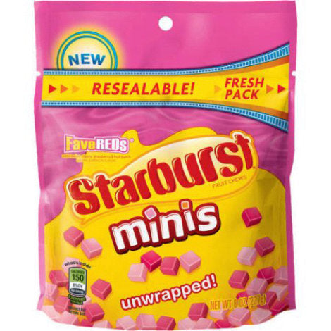 Candy Starburst Fruit Chews Minis Unwrapped FaveReds 8oz