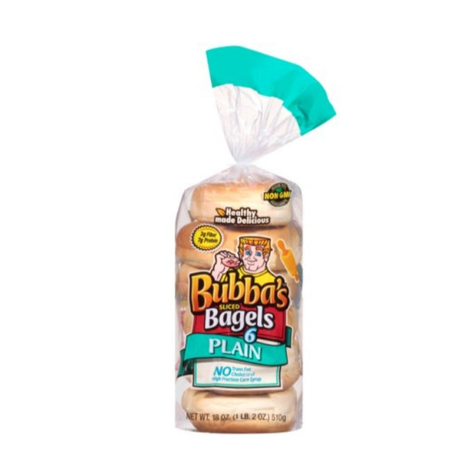Bubba's Plain Sliced Bagels 6 count