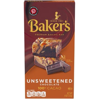 Baker's Unsweetened Chocolate 4oz