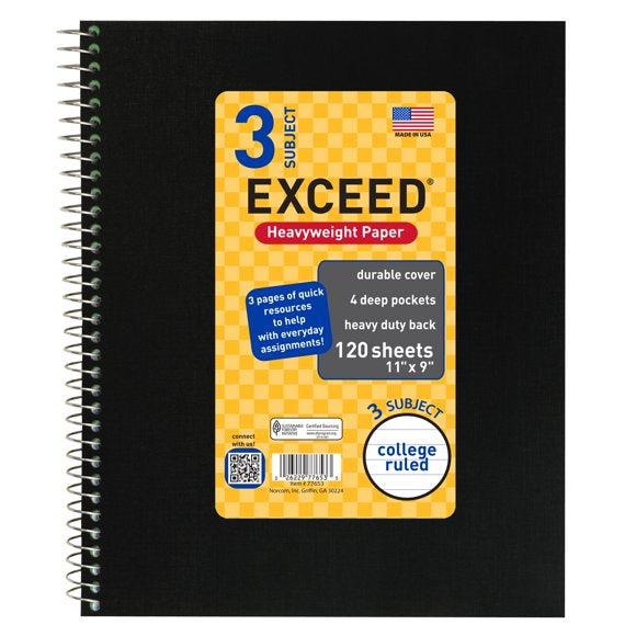 3 Subject College Ruled Notebook