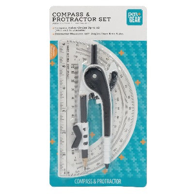 Pen & Gear Compass & Protractor Set