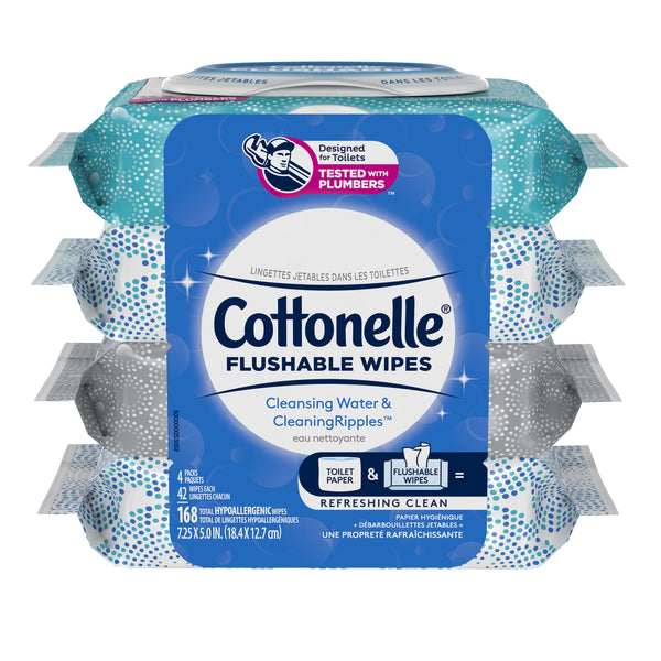 Cottonelle Flushable Wipes 4pk