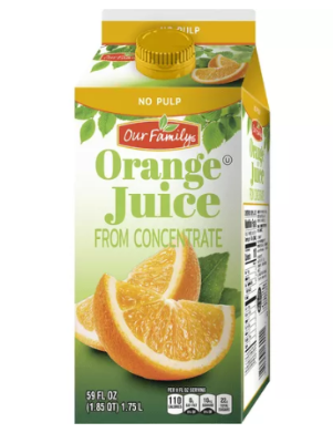 Our Family Orange Juice  From Concentrate  59oz