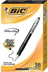 Bic Velocity Retractable Pen Black 1 mm 36 pack