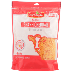 Our Family Cheese Shredded Sharp Cheddar 16oz