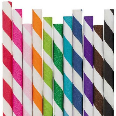 Retro Paper Straws Multicolor 25 Pack