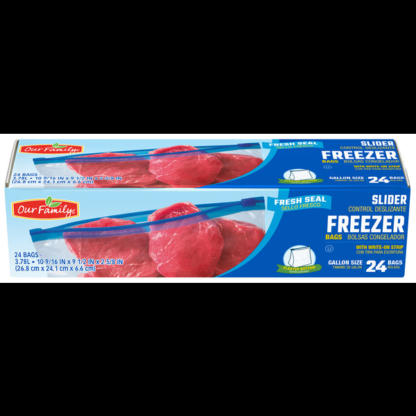 Our Family Slider Gallon Freezer Bags 24ct