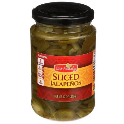 Our Family Sliced  Hot Jalapenos12oz