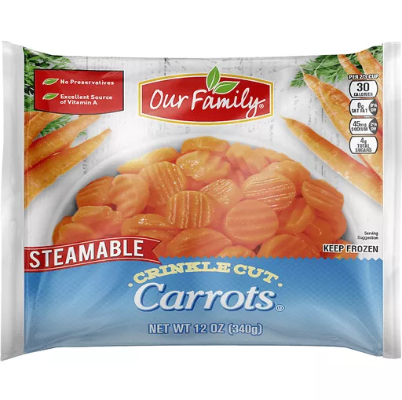 Our Family Steamable Crinkle Cut Carrots 12oz
