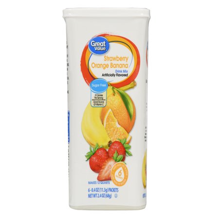 Great Value Strawberry Orange Banana Drink Mix 2.4oz