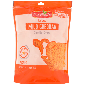 Our Family Cheese Shredded Mild Cheddar  16oz