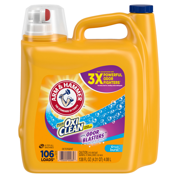 Arm & Hammer Liquid Laundry Detergent Oxi Cean Odor Blasters 138oz