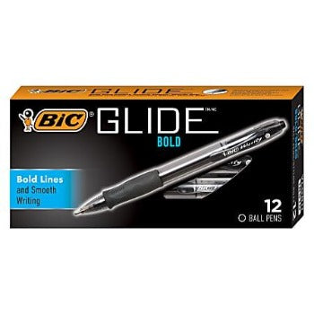 BIC Glide Black Pens 12 count