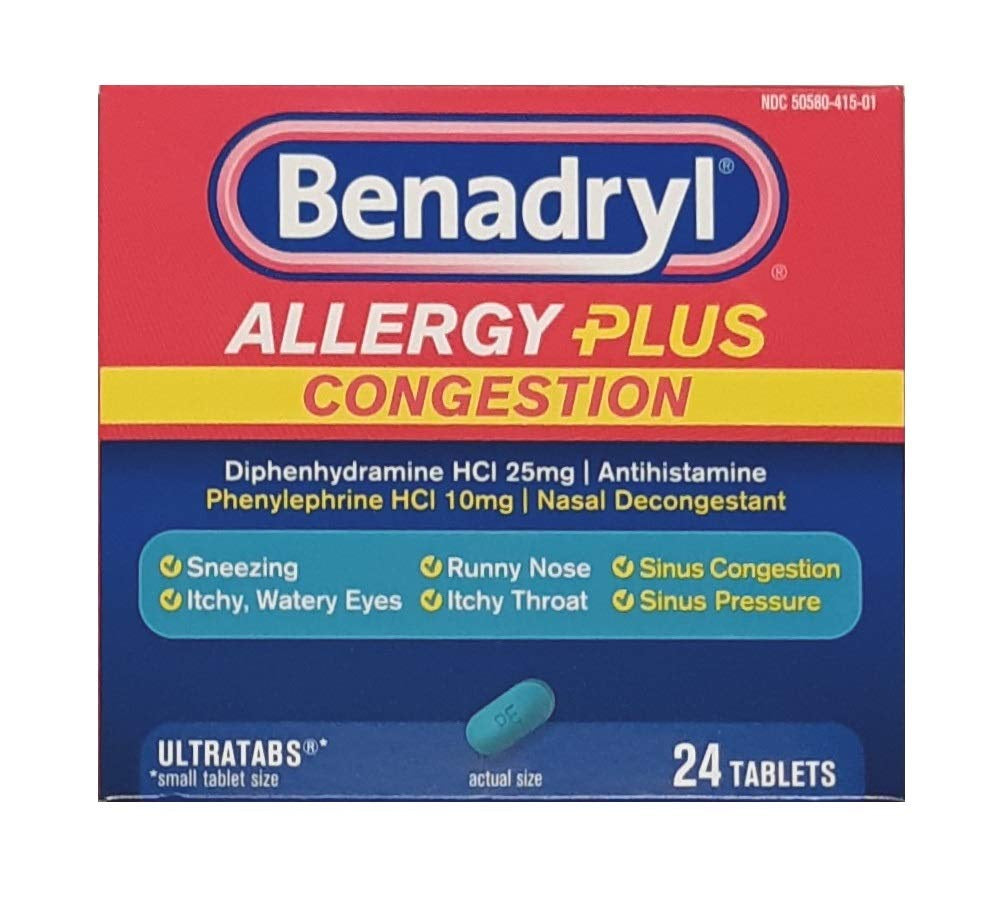 Benadryl Allergy + Congestion Ultra Tab 24ct