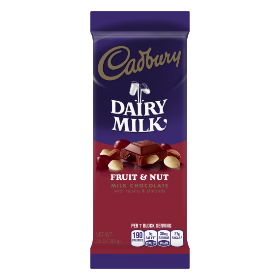 Cadbury Fruit & Nut Milk Chocolate Bar 3.5oz
