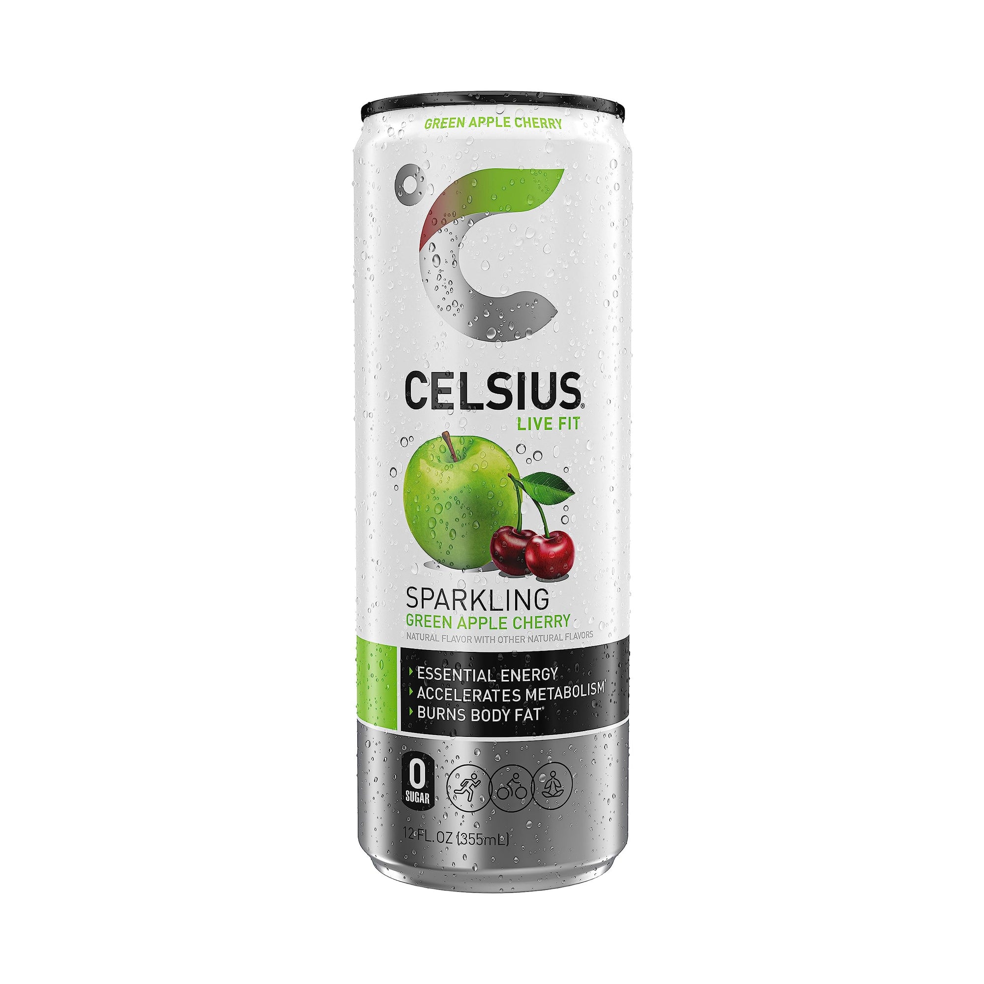 Celsius Energy Drink Green Apple Cherry 12oz