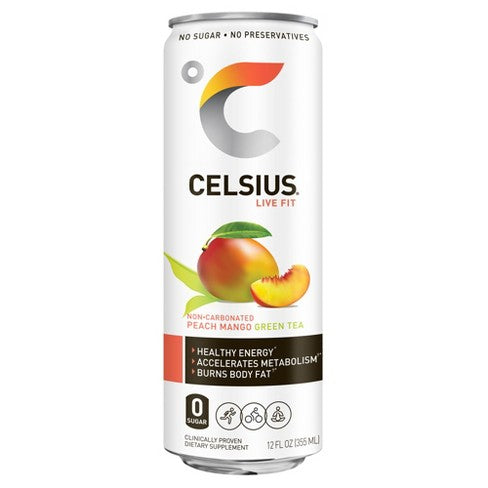 Celsius Energy Drink Peach Mango Green Tea 12oz