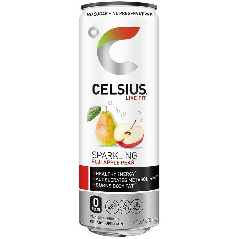 Celsius Energy Drink Sparkling Fuji Apple Pear 12oz