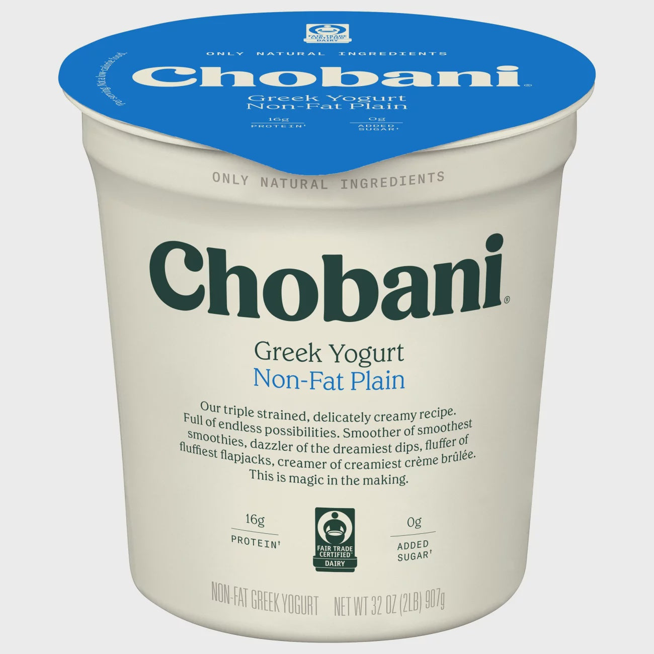 Chobani Non-Fat Greek Plain Yogurt 32 oz