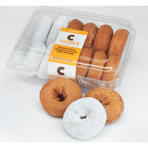 Clyde's Plain, Powder & Krunch Cake Donuts Variety Pack 1dz