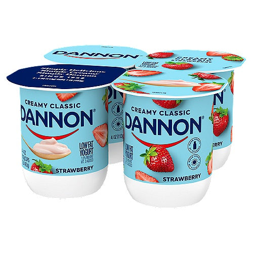 Dannon Classic Strawberry Yogurt 4pk
